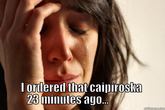  I ORDERED THAT CAIPIROSKA 23 MINUTES AGO...              First World Problems