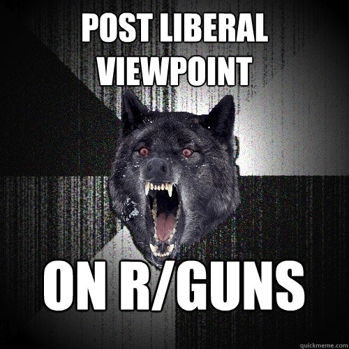 post liberal viewpoint on r/guns  Insanity Wolf