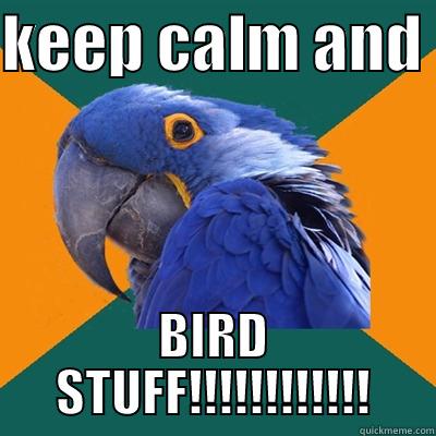 KEEP CALM AND  BIRD STUFF!!!!!!!!!!!! Paranoid Parrot