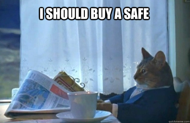 I should buy a safe  Sophisticated Cat