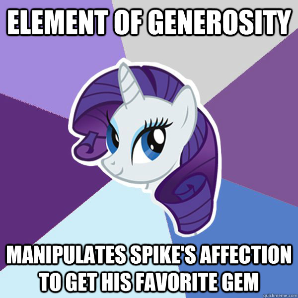 Element of Generosity Manipulates Spike's affection to get his favorite gem  
