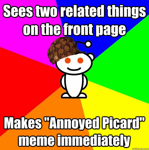 Sees two related things on the front page Makes 