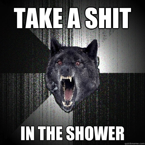 take a shit in the shower  Insanity Wolf