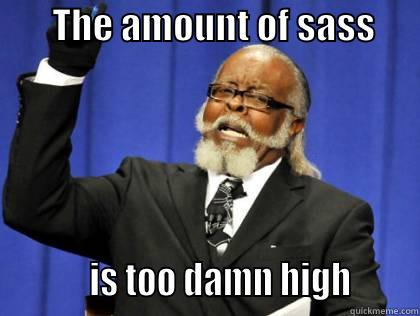        THE AMOUNT OF SASS                 IS TOO DAMN HIGH       Misc