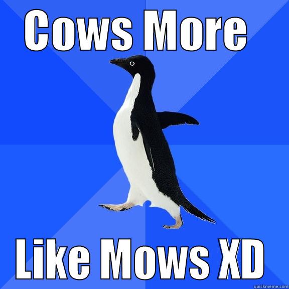 COWS MORE  LIKE MOWS XD Socially Awkward Penguin