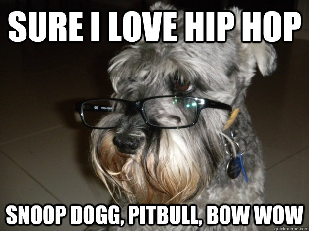 Sure i love hip hop Snoop Dogg, Pitbull, Bow wow  - Sure i love hip hop Snoop Dogg, Pitbull, Bow wow   Smart Schnauzer