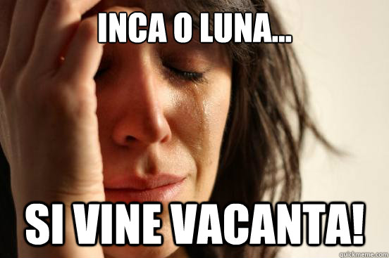 Inca o luna... si vine vacanta!  First World Problems
