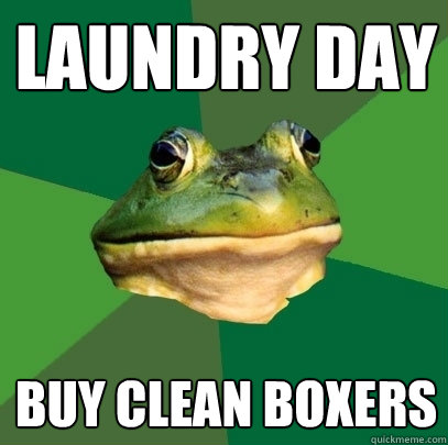 laundry day buy clean boxers  Foul Bachelor Frog