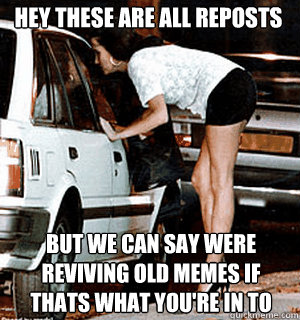 Hey these are all reposts But we can say were reviving old memes if thats what you're in to  Karma Whore