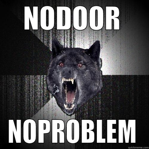 Bathroom Stall Door - NODOOR NOPROBLEM Insanity Wolf