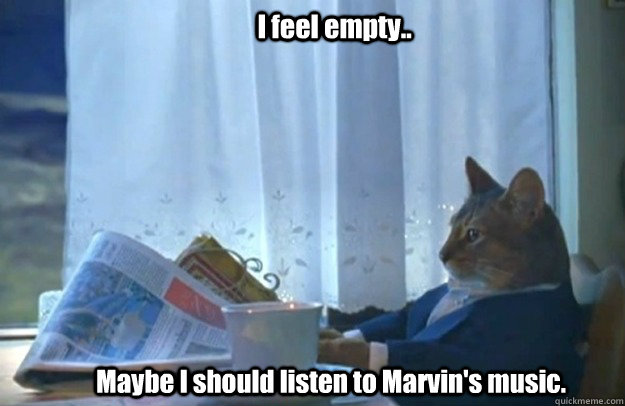 I feel empty.. Maybe I should listen to Marvin's music.  Sophisticated Cat