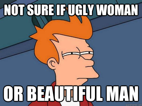 Not sure if ugly woman or beautiful man  Futurama Fry
