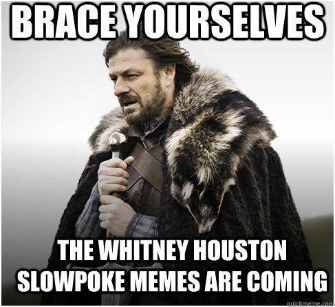 Brace yourselves the whitney houston slowpoke memes are coming  Imminent Ned better