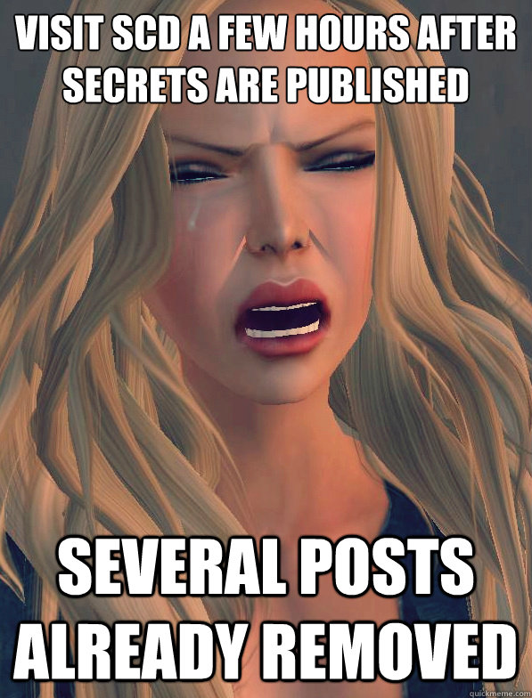 visit scd a few hours after secrets are published several posts already removed  secondlifeproblems