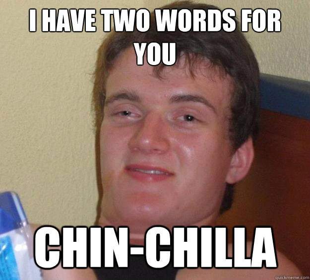 I have two words for you Chin-Chilla  10 Guy