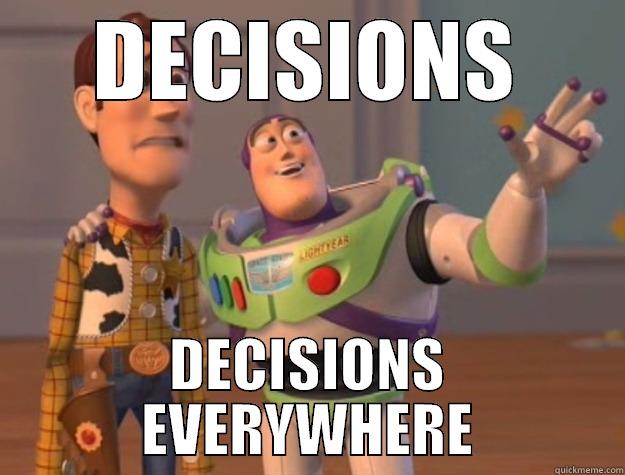 DECISIONS DECISIONS EVERYWHERE Toy Story
