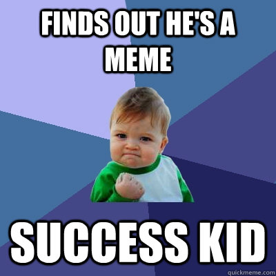 Finds out he's a meme Success Kid  Success Kid