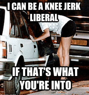 I can be a knee jerk liberal if that's what you're into  Karma Whore