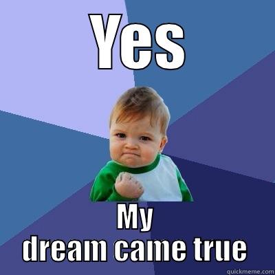  YES MY DREAM CAME TRUE Success Kid