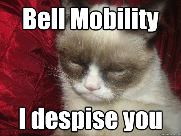 Bell Mobility I despise you - Bell Mobility I despise you  Are You Kidding Grumpy Cat