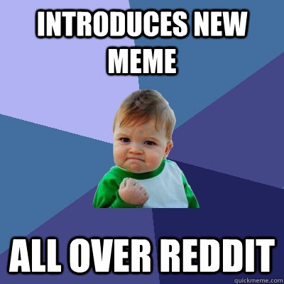 introduces new meme all over reddit  Success Kid