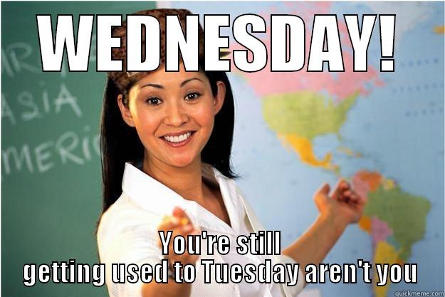 Wednesday teacher - WEDNESDAY! YOU'RE STILL GETTING USED TO TUESDAY AREN'T YOU Scumbag Teacher