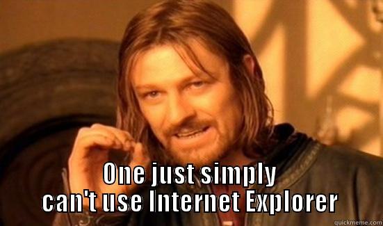  ONE JUST SIMPLY CAN'T USE INTERNET EXPLORER Boromir