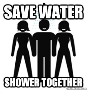 Save Water Shower together  awkward shower