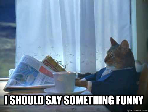  I should say something funny  The One Percent Cat