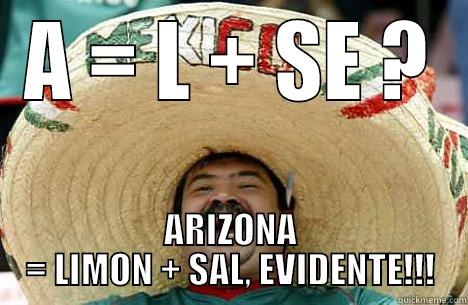 ARIZONA TEQUILA DAN - A = L + SE ? ARIZONA = LIMON + SAL, EVIDENTE!!! Merry mexican