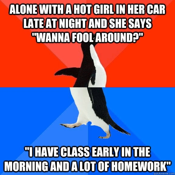 Alone with a hot girl in her car late at night and she says 