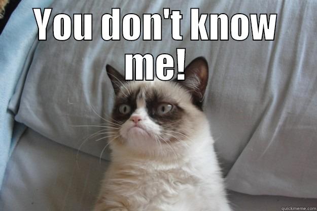 YOU DON'T KNOW ME!  Grumpy Cat