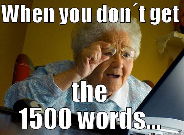 WHEN YOU DON´T GET  THE 1500 WORDS... Grandma finds the Internet