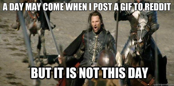 A day may come when I post a gif to reddit BUT IT IS NOT THIS DAY - A day may come when I post a gif to reddit BUT IT IS NOT THIS DAY  aragorn black gate