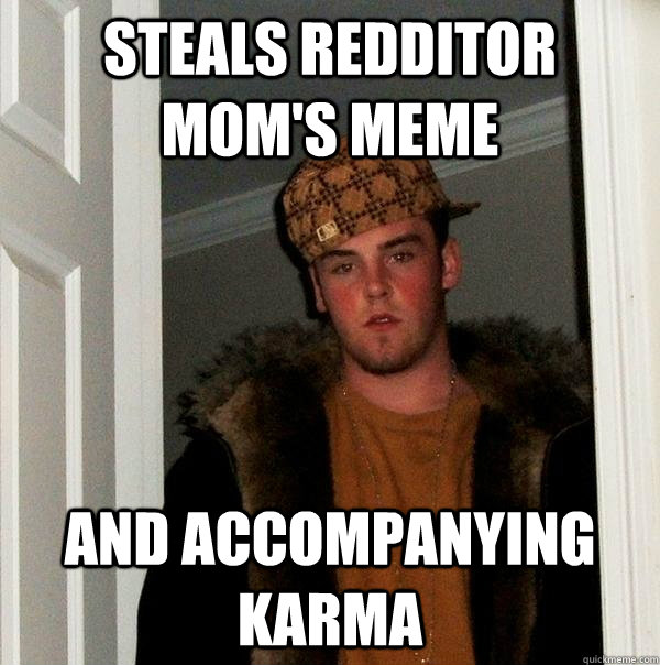 steals redditor mom's meme and accompanying karma - steals redditor mom's meme and accompanying karma  Scumbag Steve