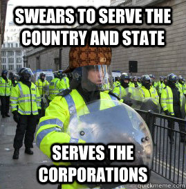 Swears to serve the country and state serves the corporations  