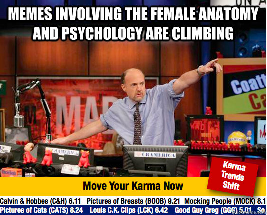 Memes involving the female anatomy and psychology are climbing   Mad Karma with Jim Cramer