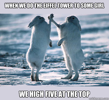 When we do the eiffel tower to some girl WE high five at the top - When we do the eiffel tower to some girl WE high five at the top  Bunny Bros