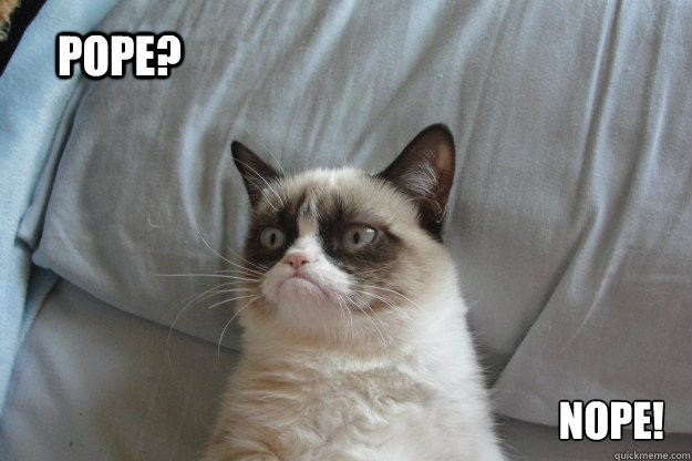 pope? Nope!
 - pope? Nope!
  tard grumpy cat