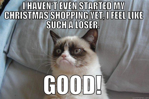 I HAVEN'T EVEN STARTED MY CHRISTMAS SHOPPING YET, I FEEL LIKE SUCH A LOSER.  GOOD! Grumpy Cat