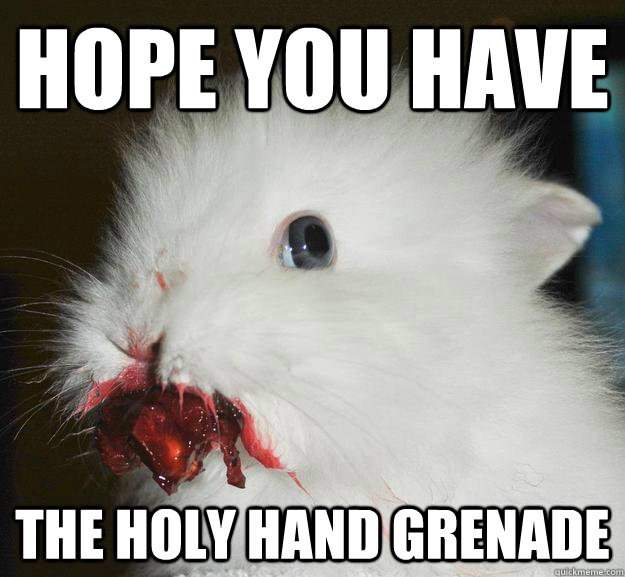 Hope you have The Holy Hand Grenade  