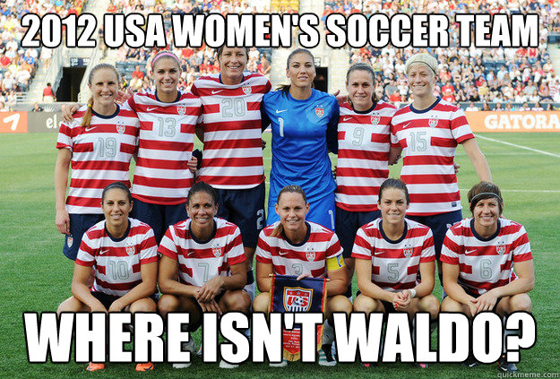2012 USA WOMEN'S SOCCER TEAM WHERE ISN'T WALDO? - 2012 USA WOMEN'S SOCCER TEAM WHERE ISN'T WALDO?  Where Isnt Waldo