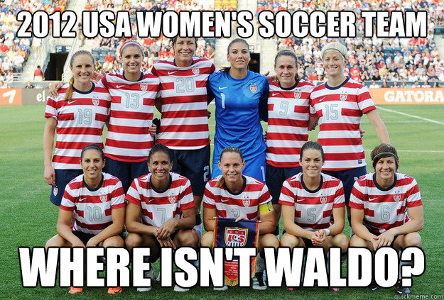 2012 USA WOMEN'S SOCCER TEAM WHERE ISN'T WALDO?  Where Isnt Waldo