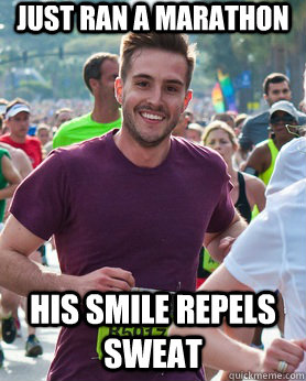 just ran a marathon his smile repels sweat  Ridiculously photogenic guy