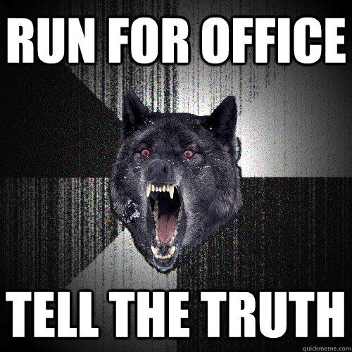 run for office tell the truth - run for office tell the truth  Insanity Wolf