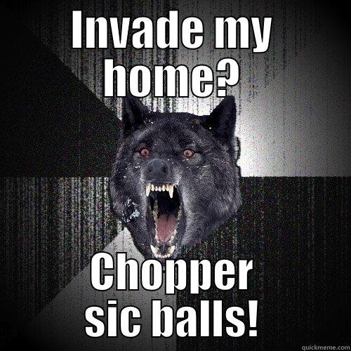 INVADE MY HOME? CHOPPER SIC BALLS! Insanity Wolf