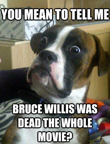 you mean to tell me Bruce Willis was dead the whole movie?  Baffled boxer