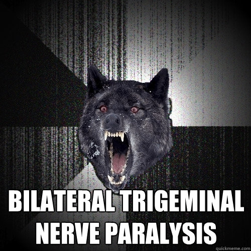  bilateral trigeminal nerve paralysis  Insanity Wolf