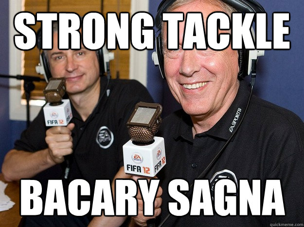 strong tackle bacary sagna - strong tackle bacary sagna  FIFA 12 commentators