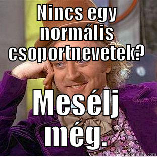 NINCS EGY NORMÁLIS CSOPORTNEVETEK? MESÉLJ MÉG. Condescending Wonka